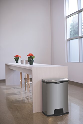 Rubbermaid Commercial Products-1901999 Slim Jim Front Step-On Trash Can, Stainless Steel, 24 Gallon, Black