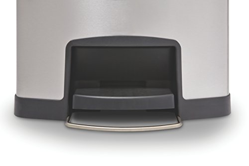Rubbermaid Commercial Products-1901999 Slim Jim Front Step-On Trash Can, Stainless Steel, 24 Gallon, Black