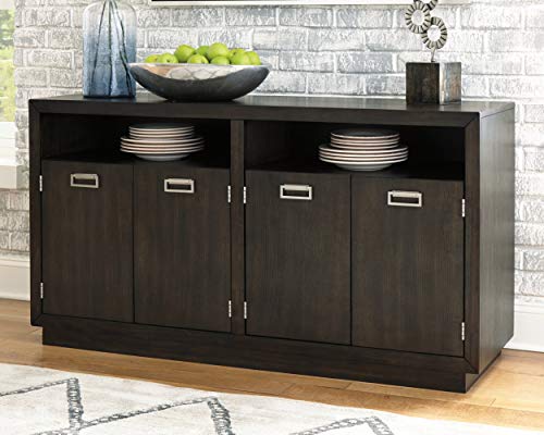 Hyndell 60" Contemporary Dark Brown Buffet Cabinet