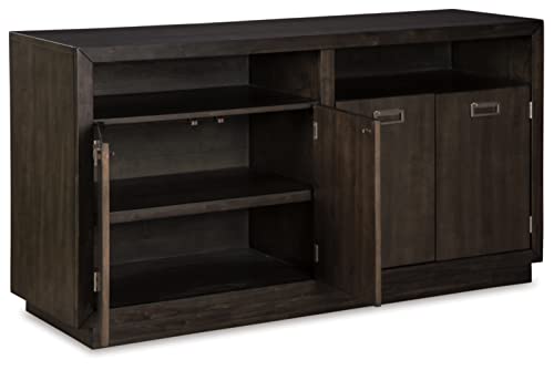 Hyndell 60" Contemporary Dark Brown Buffet Cabinet