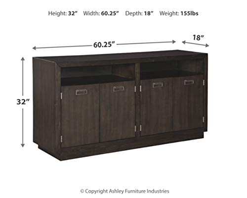 Hyndell 60" Contemporary Dark Brown Buffet Cabinet