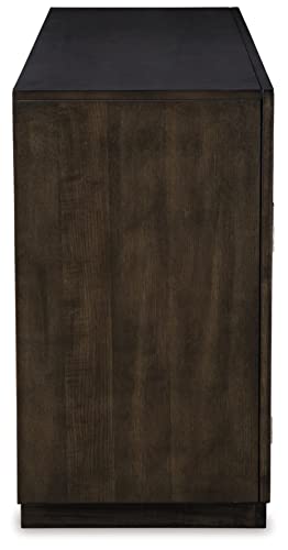 Hyndell 60" Contemporary Dark Brown Buffet Cabinet
