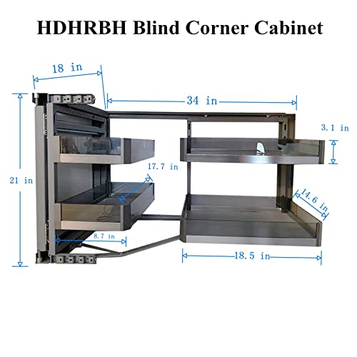 Adjustable Kitchen Rolling Organizer with 2 Shelves