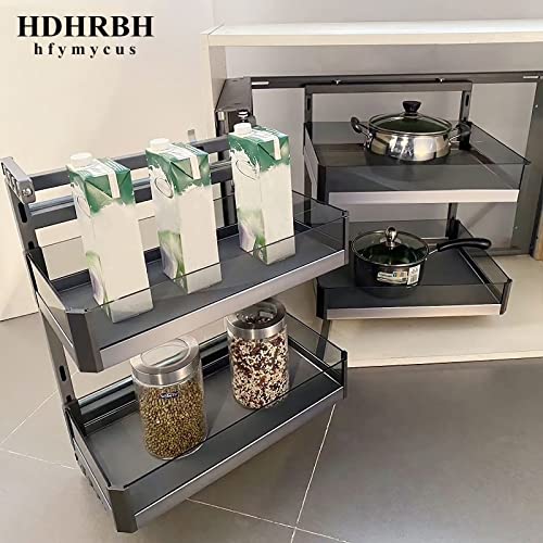 Adjustable Kitchen Rolling Organizer with 2 Shelves