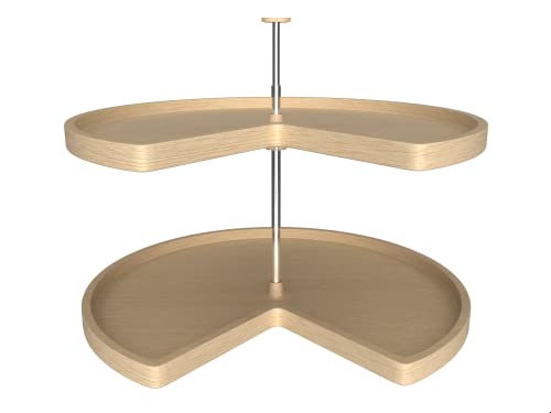 32 in Banded Wood Kidney Lazy Susans 2-Shelf