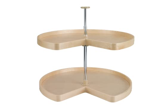32 in Banded Wood Kidney Lazy Susans 2-Shelf