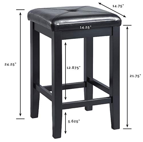 Crosley Furniture Julia Kitchen Island with Stainless Steel Top and Square Seat Stools, White/Black