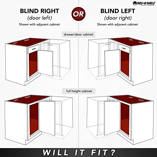Rev-A-Shelf 6882-39-11-570 39 Inch Polymer Half Moon 2 Tier Lazy Susan Blind Corner Kitchen Cabinet Storage Organizer w/Pivot & Slide Hardware, White