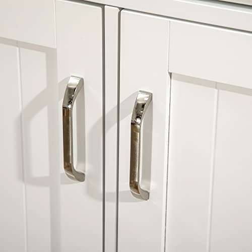 HOMCOM White Kitchen Island with Storage and Drawers