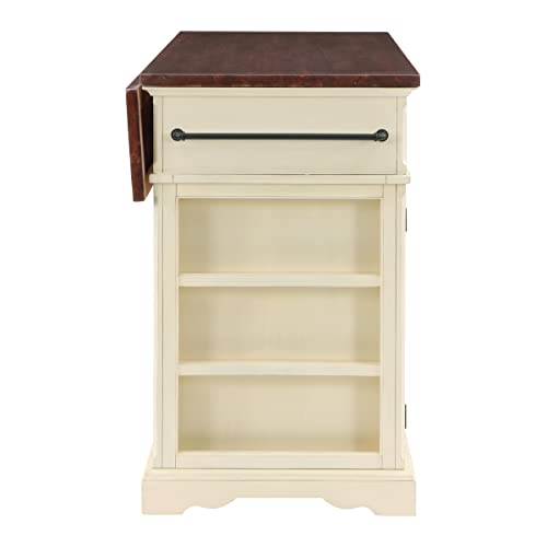 Palisade White Kitchen Island with Drawers and Cabinets
