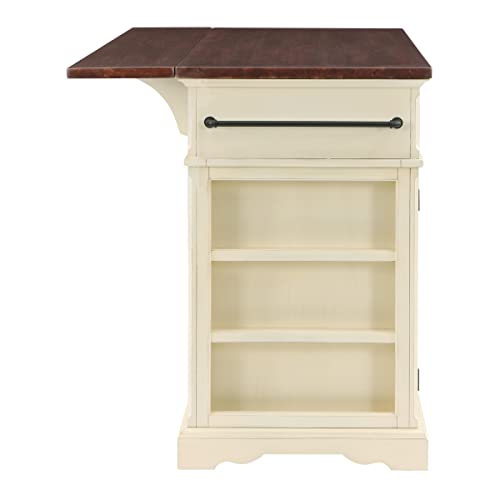 Palisade White Kitchen Island with Drawers and Cabinets
