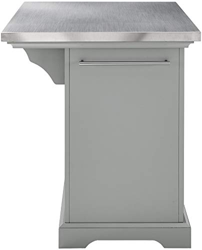 Crosley Furniture Julia Kitchen Island with Stainless Steel Top, Gray