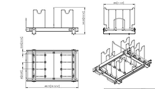 Hardware Resources Pots and Pan Orgainzer for 15" Base Cabinet MPPO215-R by Cabinet Organizers