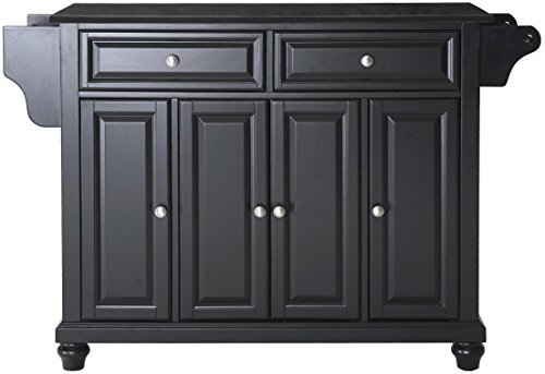 Crosley Furniture Full Size Kitchen Island with Solid Black Granite Top
