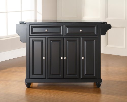 Crosley Furniture Full Size Kitchen Island with Solid Black Granite Top