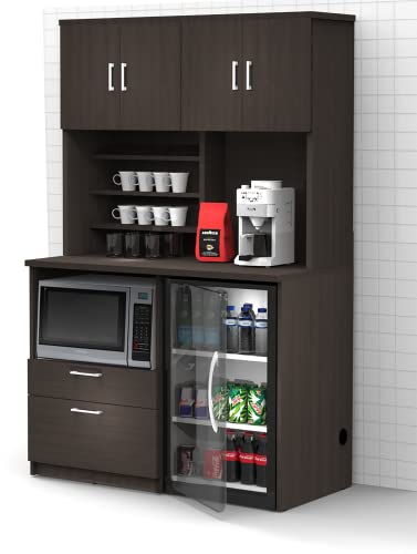 Breaktime Buffet Sideboard Kitchen Break Room Lunch Coffee Kitchenette Model 8035 2 pc Espresso – Factory Assembled (Furniture Items Purchase ONLY)