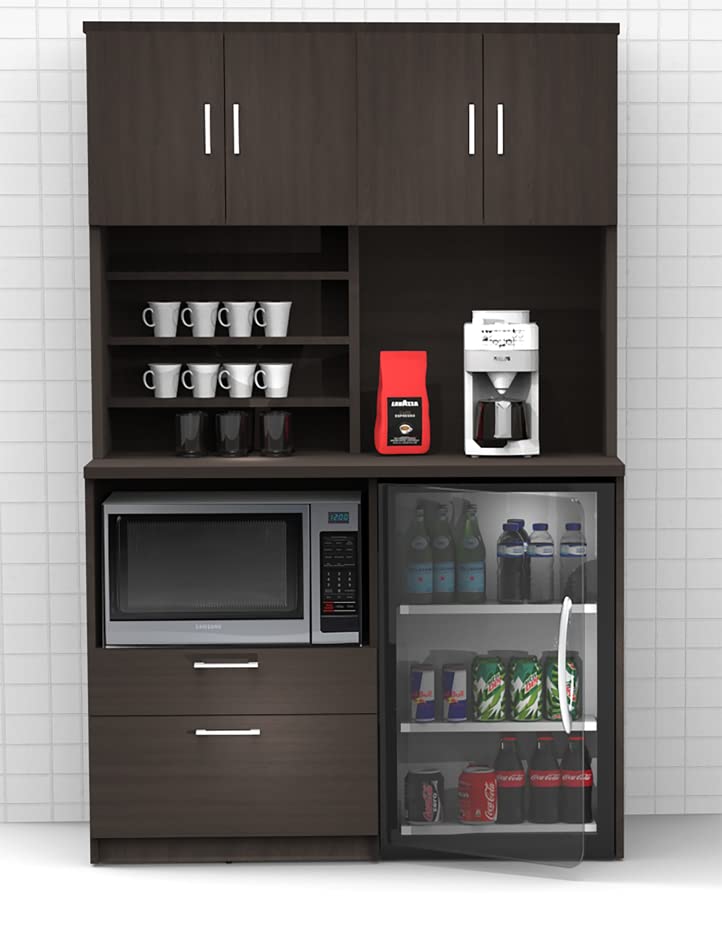 Breaktime Buffet Sideboard Kitchen Break Room Lunch Coffee Kitchenette Model 8035 2 pc Espresso – Factory Assembled (Furniture Items Purchase ONLY)