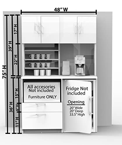Breaktime Buffet Sideboard Kitchen Break Room Lunch Coffee Kitchenette Model 8035 2 pc Espresso – Factory Assembled (Furniture Items Purchase ONLY)