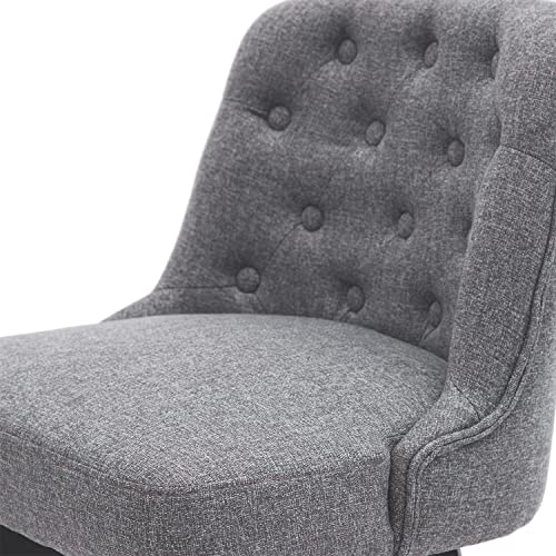MINCETA Counter Stool,26" 360 Free Swivel Upholstered Bar Stool with Back-Set of 2-Performance Fabric in Gray