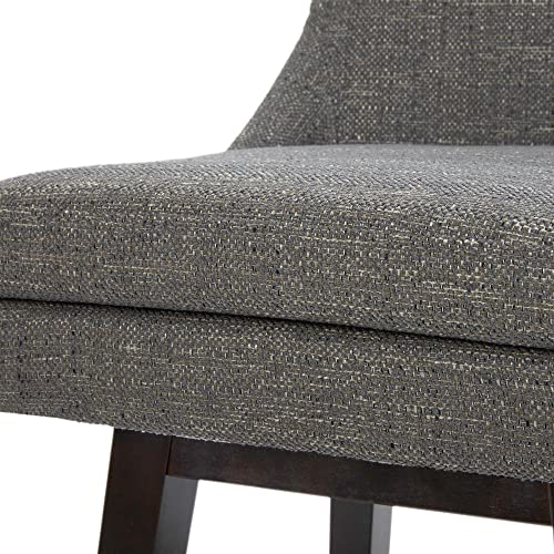 CHITA Counter Height Swivel Barstool with Back Set of 2, Upholstered Fabric Bar Stool, 26.8" H Seat Height, Fabric in Fog