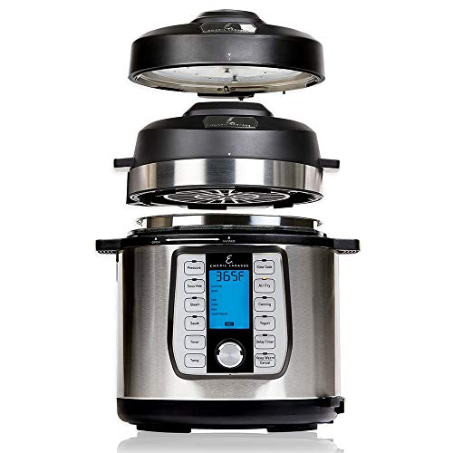 Emeril Everyday 8 QT with Accessories Pressure Air Fryer, 5 Pc Pack, Silver
