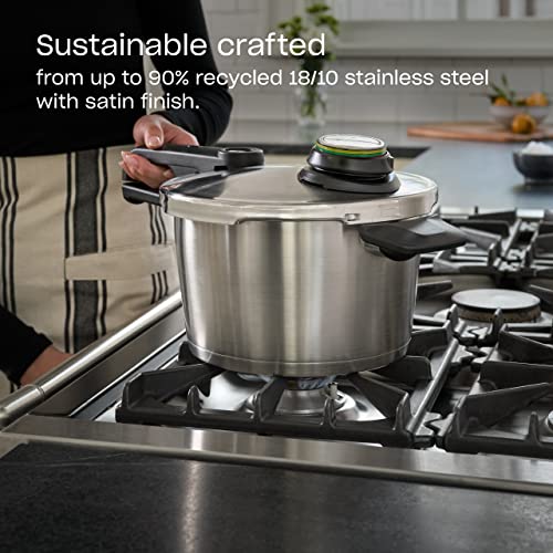 Fissler Vitavit Premium Pressure Cooker with Steamer Insert, 6.3 Quarts