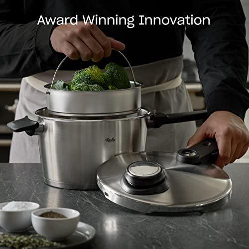 Fissler Vitavit Premium Pressure Cooker with Steamer Insert, 6.3 Quarts