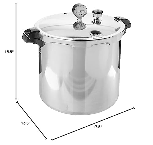 Presto 01784 23-Quart Induction Compatible Pressure Canner, Silver, Aluminum