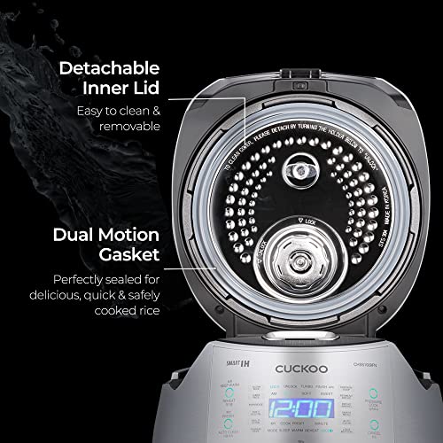 CUCKOO CRP-CHSS1009FN Induction Heating Pressure Rice Cooker, 10 cups, Metallic