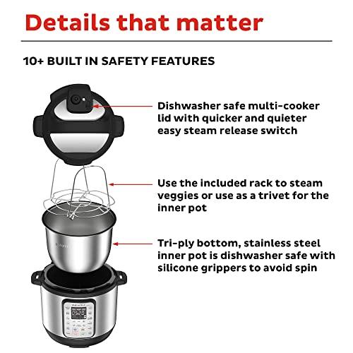 Instant Pot Duo Plus 9-in-1 Electric Pressure Cooker, Slow Cooker, Rice Cooker, Steamer, Sauté, Yogurt Maker, Warmer & Sterilizer, Includes Free App with over 1900 Recipes, Stainless Steel, 8 Quart
