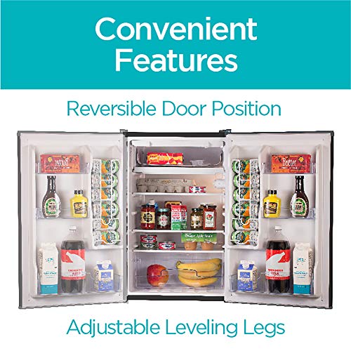 BLACK+DECKER BCRK43B Compact Refrigerator Energy Star Single Door Mini Fridge with Freezer, 4.3 Cubic Ft., Black