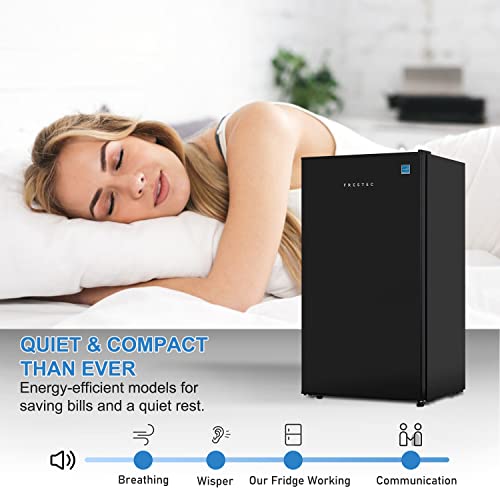 Frestec 3.1 CU' Mini Refrigerator, Compact Refrigerator, Small Refrigerator with Freezer, Black (FR 310 BK)