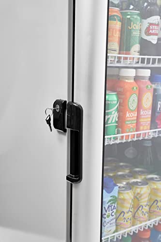 PremiumLevella PRF90DX Single Glass Door Merchandiser Refrigerator -Beverage Display Cooler-9.0 cu ft-Silver