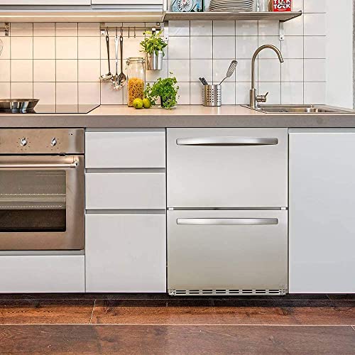 24" Waterproof Indoor/Outdoor Drawer Fridge, Stainless Steel