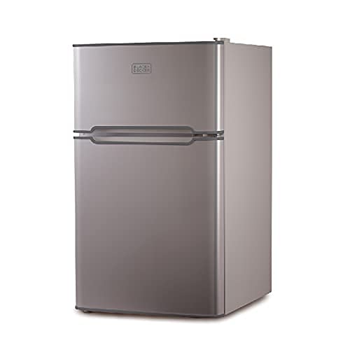 BLACK+DECKER BCRDK32V 2 Door Separate True Freezer (VCM) Mini Fridge, 3.1 cu.ft