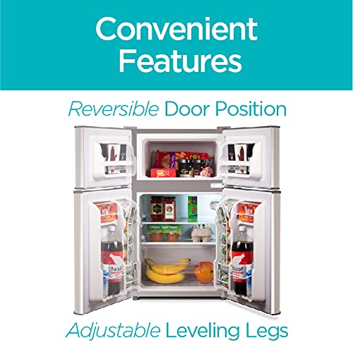 BLACK+DECKER BCRDK32V 2 Door Separate True Freezer (VCM) Mini Fridge, 3.1 cu.ft