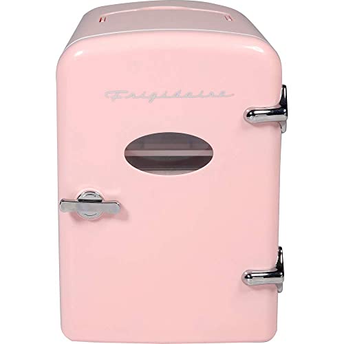 Frigidaire EFMIS175-PINK Portable Mini Fridge-Retro Extra Large 9-Can Travel Compact Refrigerator, Pink, 5 Liters