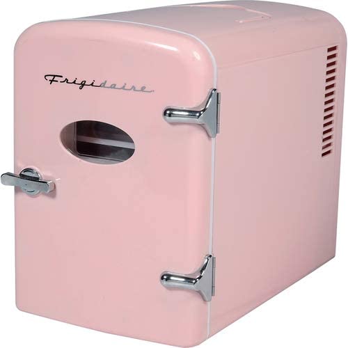 Frigidaire EFMIS175-PINK Portable Mini Fridge-Retro Extra Large 9-Can Travel Compact Refrigerator, Pink, 5 Liters