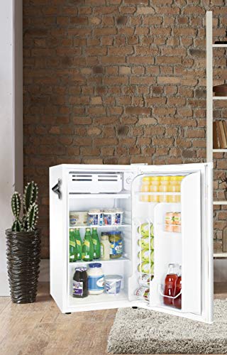 Frigidaire EFR376-WHITE 3.2 Cu Ft White Retro Bar Fridge with Side Bottle Opener