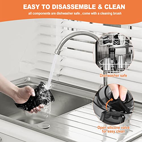 LynTorin Cold Press Juicer Machine, Compact Slow Masticating Juicer with 3.1" Wide Feed Chute, Slow Juicer Extractor for Fruit and Vegetable, Easy Clean Slow Juicer Cold Press for Home Use with Brush & Cups