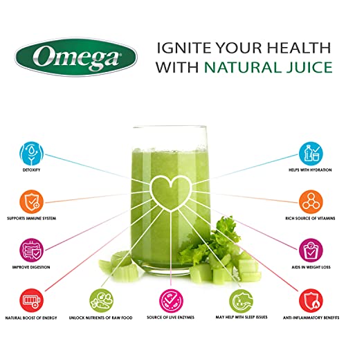 Omega MM900HDS Masticating Juicer, Cold Press Juicer Machine For Celery with Adjustable Dial, 200-Watts, Silver