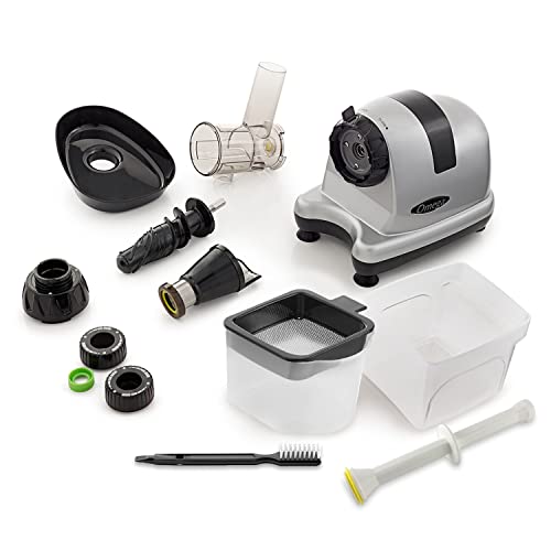 Omega MM900HDS Masticating Juicer, Cold Press Juicer Machine For Celery with Adjustable Dial, 200-Watts, Silver