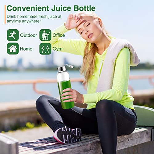 Juicer Machines,AMZCHEF Slow Masticating Juicer Extractor, Cold Press Juicer with Two Speed Modes, Travel bottle(500ML),LED display, Easy to Clean Brush & Quiet Motor for Vegetables&Fruits,Gray