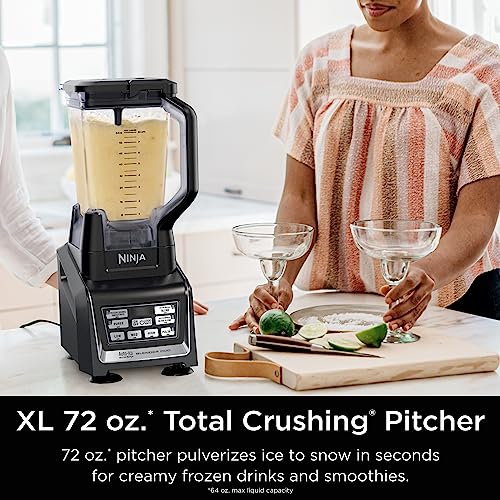 Ninja BL642 Nutri Ninja Personal & Countertop Blender with 1200W Auto-iQ Base, 72 oz. Pitcher, and 18, 24, & 32 oz. To-Go Cups with Spout Lids, For Smoothies, Shakes & More, Dishwasher Safe, Black