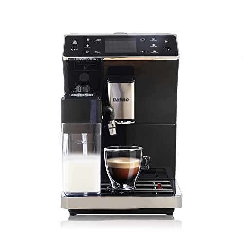 ZCBYBT Coffee Machine Fully Automatic Espresso Machine with Milk Tank, 19 Bar High Pressure Pump, 6 Grades Adjustable Bean Grinding System,for Brewing 8 Coffee Drinks