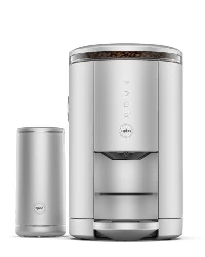 SPINN Coffee & Espresso Machine with Milk Frother, Smart WiFi Automatic Coffee, Cold Brew Machine, Automatic Coffee Foam Maker for Latte, Single Serve & Zero-Waste, Silver