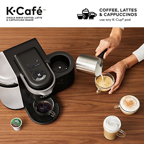 Keurig K-Cafe Single Serve K-Cup Coffee, Latte and Cappuccino Maker, Dark Charcoal