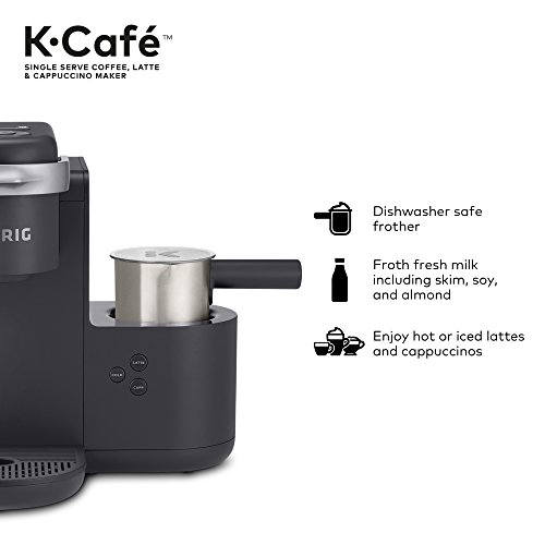Keurig K-Cafe Single Serve K-Cup Coffee, Latte and Cappuccino Maker, Dark Charcoal