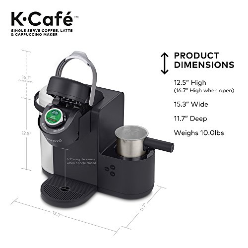 Keurig K-Cafe Single Serve K-Cup Coffee, Latte and Cappuccino Maker, Dark Charcoal