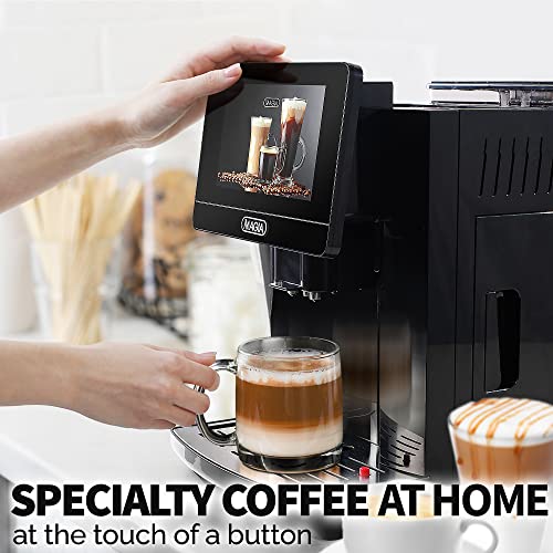 Zulay Magia Super Automatic Coffee Espresso Machine - Durable Automatic Espresso Machine With Grinder - Espresso Coffee Maker With Easy To Use 7” Touch Screen, 20 Coffee Recipes, 10 User Profiles